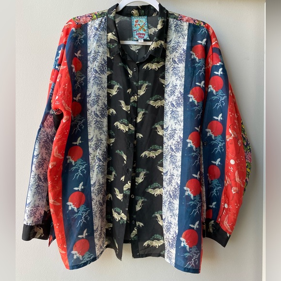 Johnny Was Tops - Johnny was button-down blouse, size medium